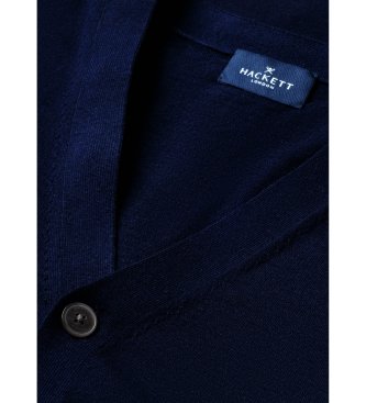 Hackett London Cardigã Ess Merino marinho