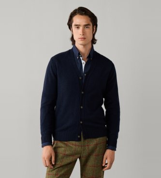 Hackett London Kofta Lambswool i marinblått