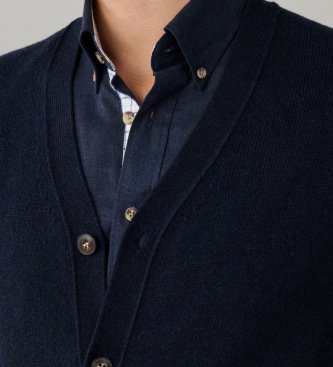 Hackett London Kofta Lambswool i marinblått
