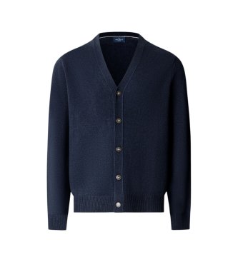 Hackett London Kofta Lambswool i marinblått