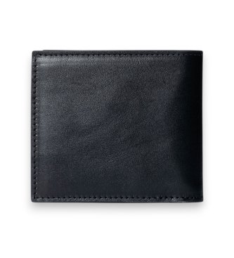 Hackett London Portefeuille pliant en cuir avec logo en relief noir