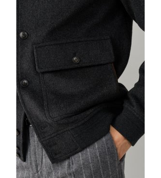 Hackett London Bomberjacke Wool grau