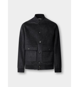 Hackett London Bomberjacke Wool grau