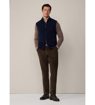 Hackett London Marine Hybride Gebreid Vest