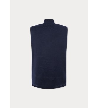 Hackett London Gilet en maille hybride marine