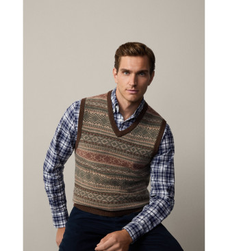 Hackett London Trak Fairisle zelene barve