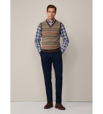 Hackett London Colete Fairisle verde