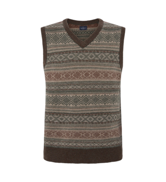 Hackett London Fairisle waistcoat green