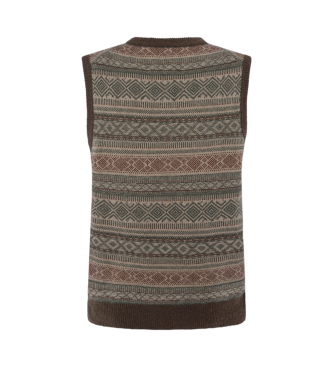 Hackett London Fairisle waistcoat green