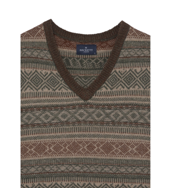 Hackett London Trak Fairisle zelene barve