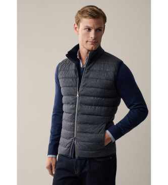 Hackett London Omkeerbaar vest donkergrijs paneel 