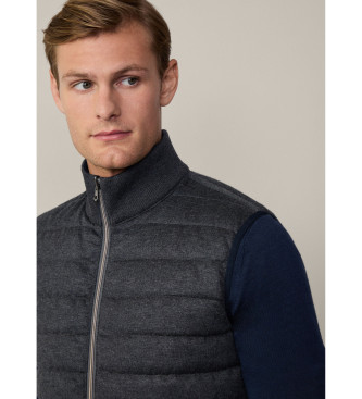 Hackett London Omkeerbaar vest donkergrijs paneel 