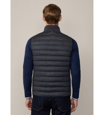 Hackett London Omkeerbaar vest donkergrijs paneel 