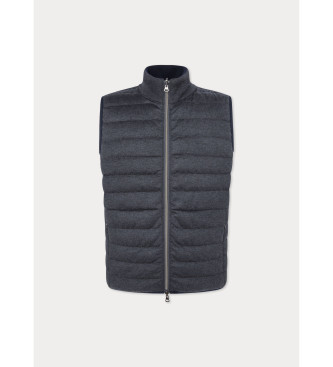 Hackett London Omkeerbaar vest donkergrijs paneel 