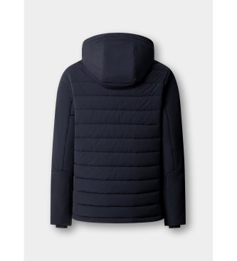 Hackett London Srednje debela puhovka s kapuco v mornarsko modri barvi