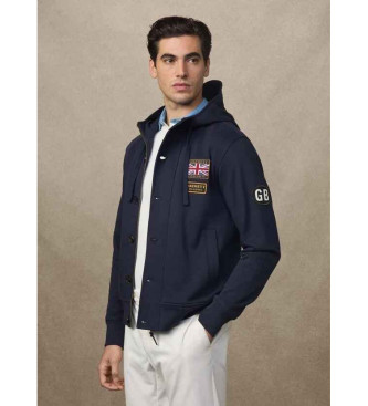 Hackett London Casaco com capuz Heritage Rally azul-marinho