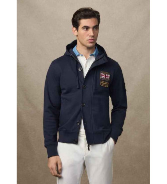 Hackett London Casaco com capuz Heritage Rally azul-marinho