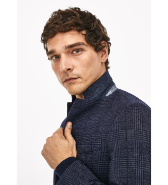 Hackett London Knitted Pow Knit Jacket navy