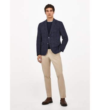 Hackett London Knitted Pow Knit Jacket navy