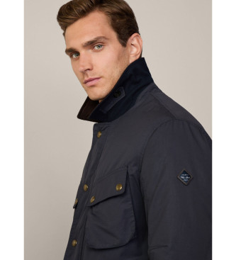 Hackett London Giacca blu scuro Drywax 4