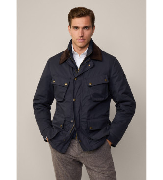 Hackett London Drywax jacka marinbl