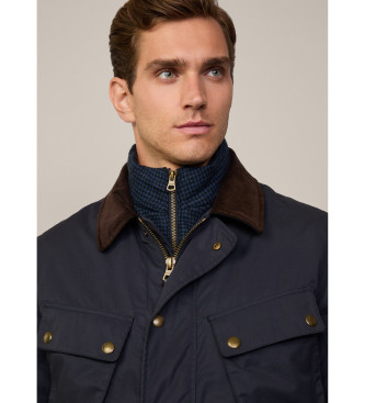 Hackett London Casaco Drywax azul-marinho