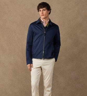 Hackett London Marineblaue Harrington-Jacke