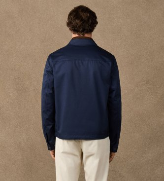 Hackett London Marineblaue Harrington-Jacke