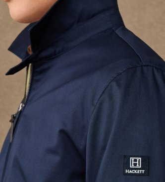 Hackett London Marineblaue Harrington-Jacke