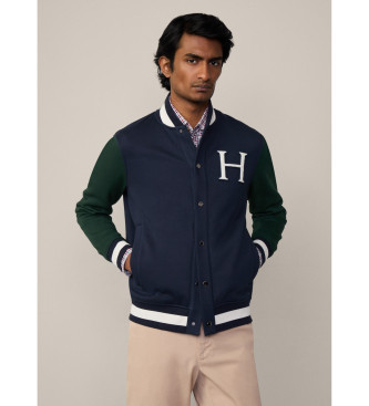 Hackett London Heritage H Btn Varsity Jacket navy, green