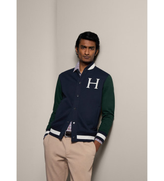 Hackett London Heritage H Btn Varsity Jacket navy, grn