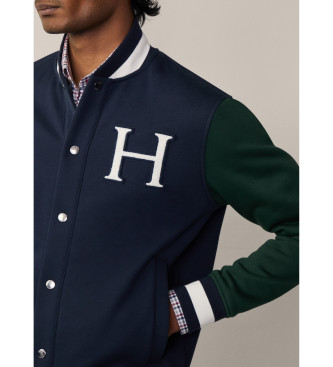 Hackett London Heritage H Btn Varsity Jacket navy, green