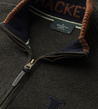 Hackett London Heritage Rally Fzip Jacket green