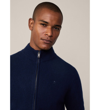 Hackett London Veste en laine avec fermeture clair marine