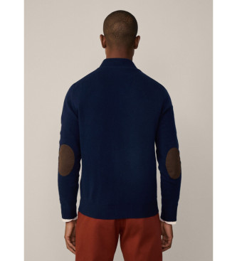 Hackett London Giacca in lana con cerniera blu