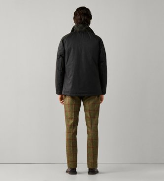 Hackett London Giacca sahariana di cotone cerato verde