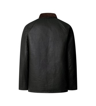 Hackett London Giacca sahariana di cotone cerato verde
