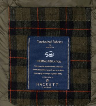 Hackett London Giacca sahariana di cotone cerato verde