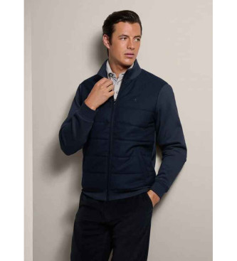 Hackett London Navy geweven gewatteerd jack