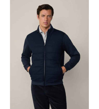 Hackett London Giacca trapuntata in tessuto blu scuro