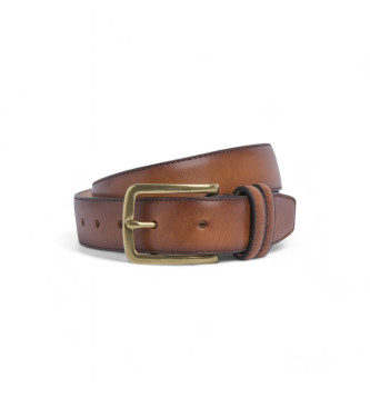 Hackett London Light Brown Brushed Leather Belt