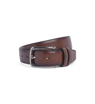 Hackett London Bruine riem van geborsteld leer