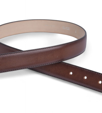 Hackett London Brown Brushed Leather Belt