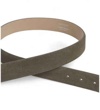 Hackett London Leren riem met veren groen