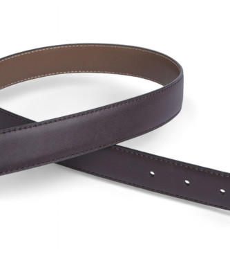 Hackett London Stitch Edge Omkeerbare Leren Riem bruin