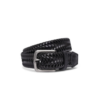 Hackett London Ceinture en cuir Tubul noir