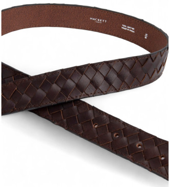 Hackett London Brown Flat Belt