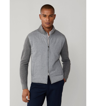 Hackett London Grijs merinoswol hybride vest