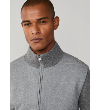 Hackett London Grijs merinoswol hybride vest
