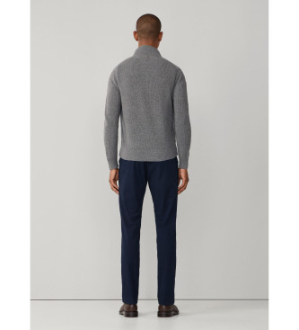 Hackett London Grijs merinoswol hybride vest